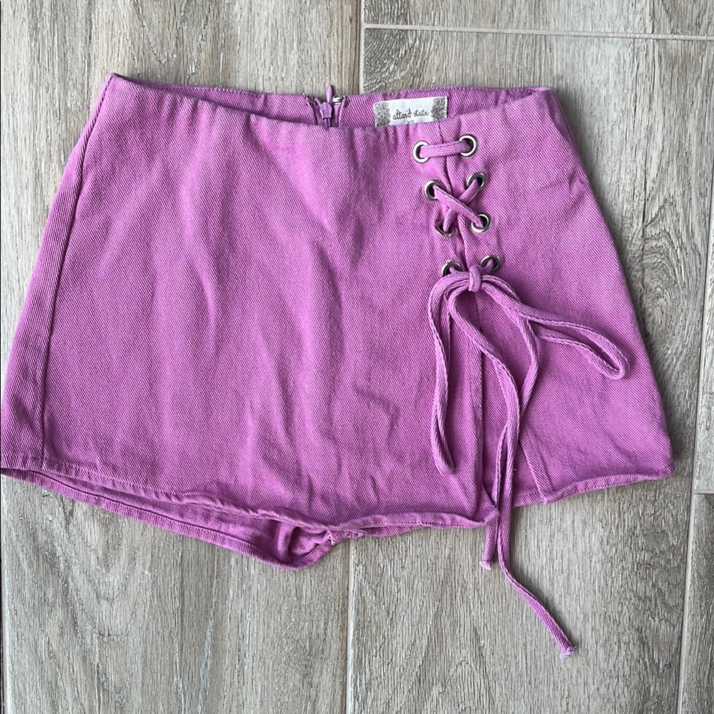 Altar'd State Pink/Magenta Lace-Up Shorts XS
